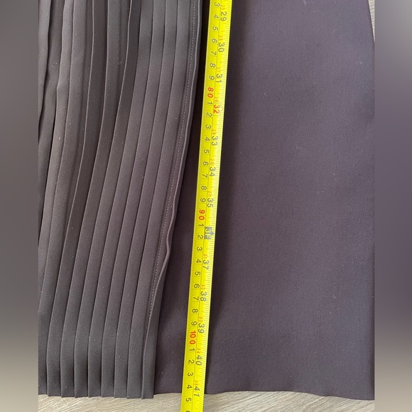 Max Mara Espresso Brown Pleated Fit and Flare Dress Velvet Sash Tie Midi 40 8 - Picture 12 of 13